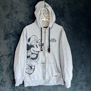 Vintage 90s Disney Cruise Line Rare Captain Mickey Blue Zip Up Sweater Mens XL‎